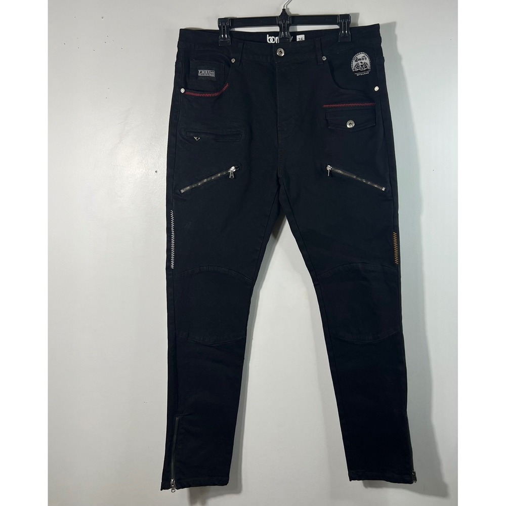 Mens Born Fly Black Jeans 36 Anytown USA Cotton Polyester Viscose Elastane‎